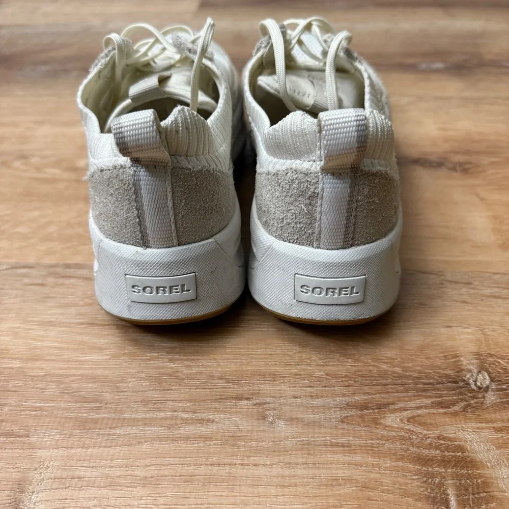 Sorel Womens Size 6.5 ONA‎ 503 Low Knit Sea Salt Chalk Platform Sneakers Shoes